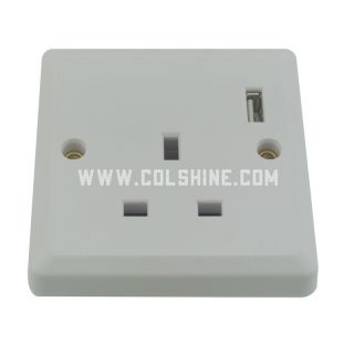 UK wall socket with USB port