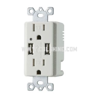 Duplex receptacle with USB 4.2A and led indicator HO-U202