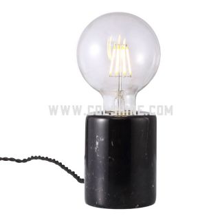 marble table lamp E27 with fabric cable