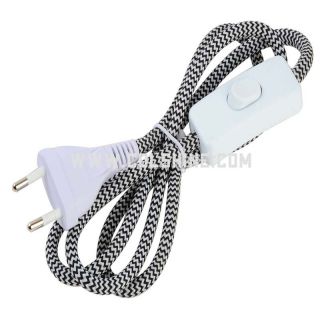Electrical fabric power cord with switch and plug
